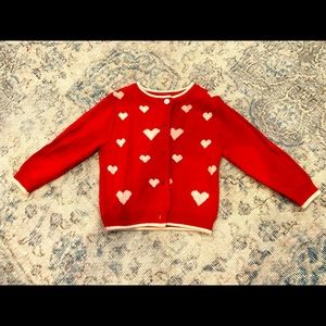 Rachel Riley 12 mos red heart cardigan